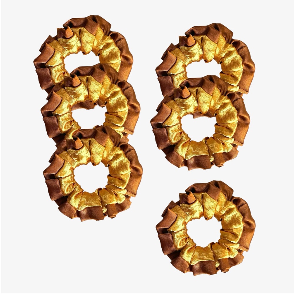 Gold and Brown Scrunchies - Picture 3 of 5